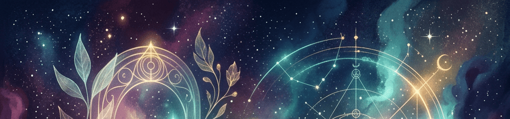Abstract mystical portals in nebula space
